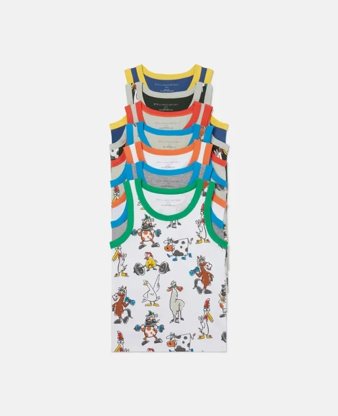 7er-Pack Unterhemden mit Bauernhof-Print
