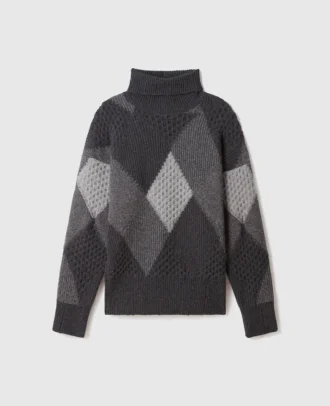 Argyle-Rollkragenpullover