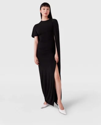 Asymmetrisches Cape-Maxikleid