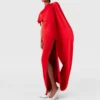 Asymmetrisches Cape-Maxikleid