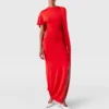 Asymmetrisches Cape-Maxikleid