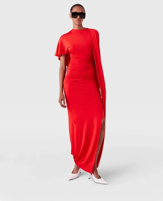 Asymmetrisches Cape-Maxikleid