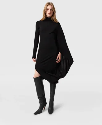 Asymmetrisches Cape-Midikleid