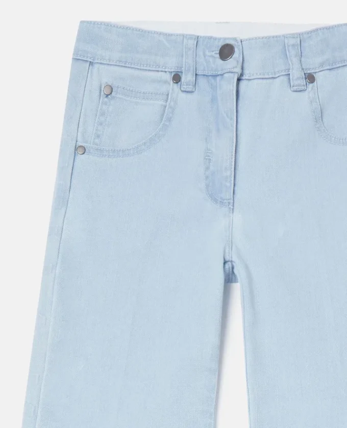 Ausgestellte Jeans in heller Waschung