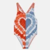 Badeanzug mit Herz-Tie-Dye-Grafik