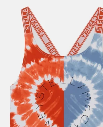 Badeanzug mit Herz-Tie-Dye-Grafik