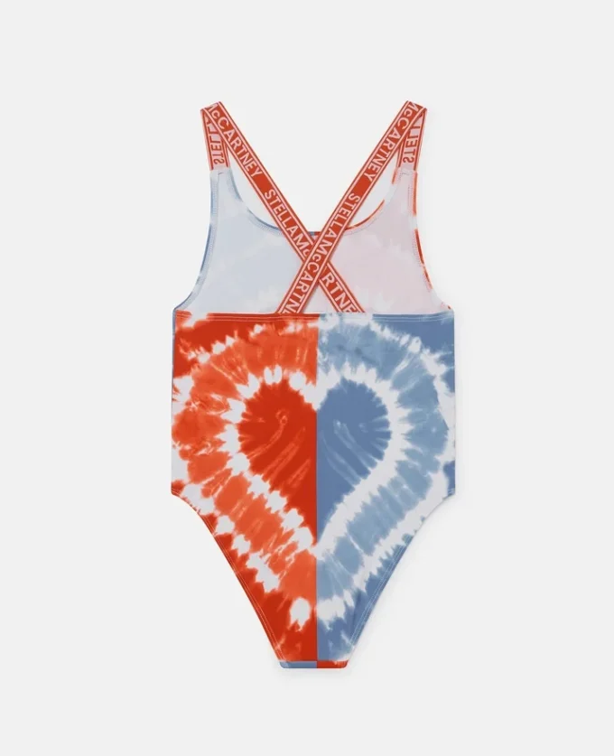 Badeanzug mit Herz-Tie-Dye-Grafik