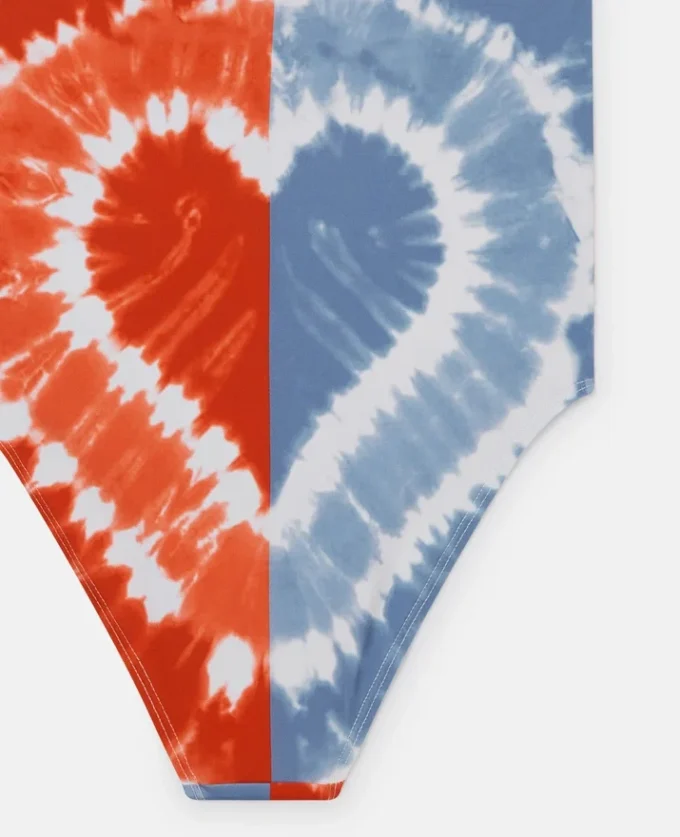 Badeanzug mit Herz-Tie-Dye-Grafik