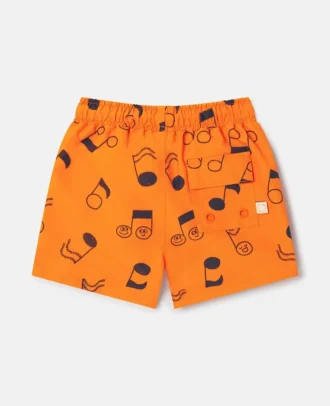Badeshorts mit Musiknoten-Print