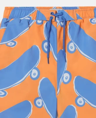 Badeshorts mit Skateboard-Print
