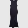 Baumwollkleid mit Rippstrick