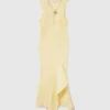 Baumwollkleid mit Rippstrick