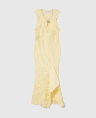 Baumwollkleid mit Rippstrick