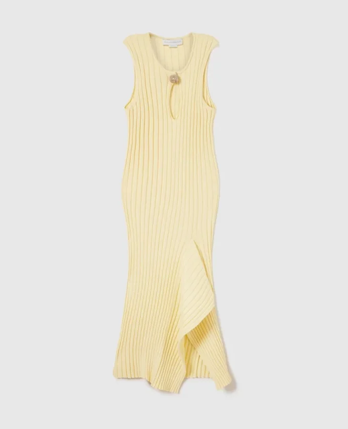 Baumwollkleid mit Rippstrick