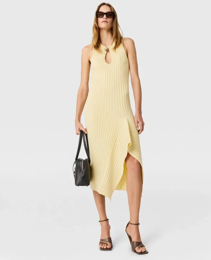 Baumwollkleid mit Rippstrick
