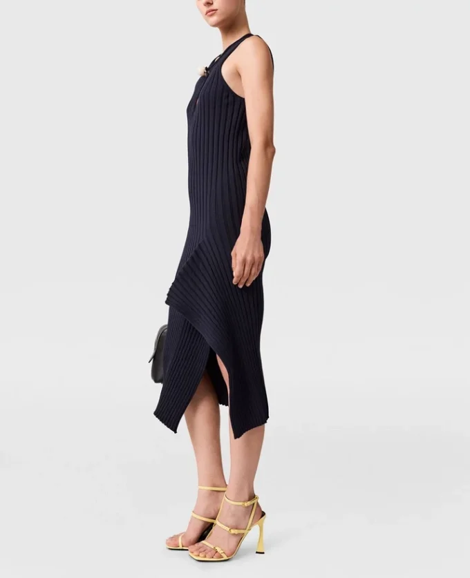 Baumwollkleid mit Rippstrick