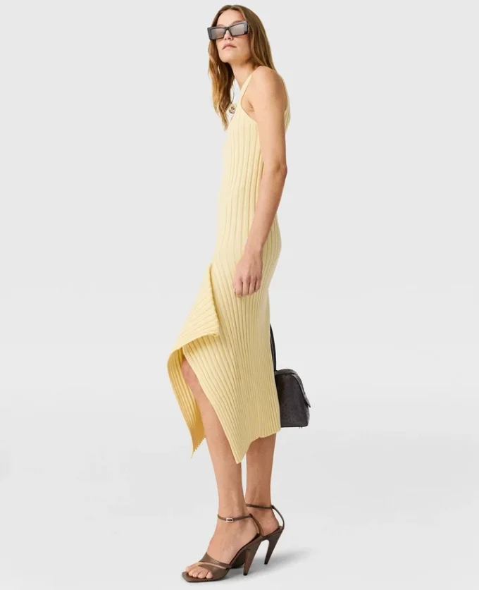 Baumwollkleid mit Rippstrick