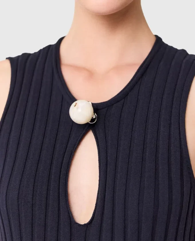 Baumwollkleid mit Rippstrick