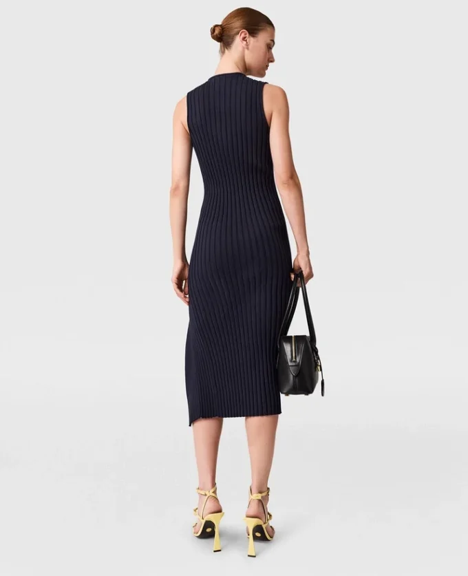 Baumwollkleid mit Rippstrick