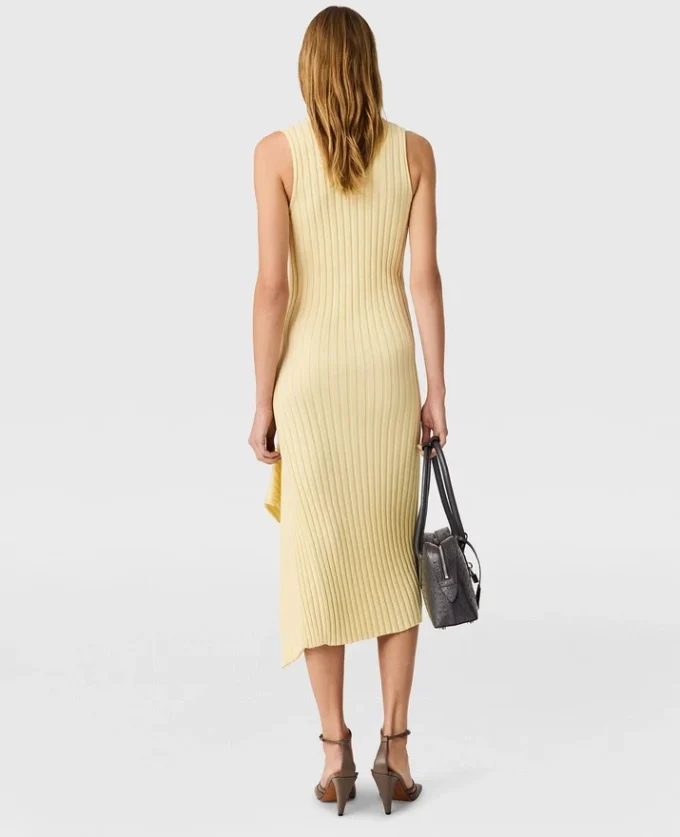 Baumwollkleid mit Rippstrick