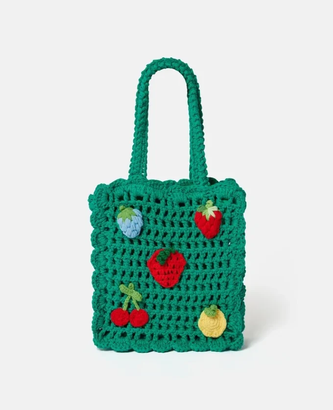 Beere Bestickte Häkel-Tasche