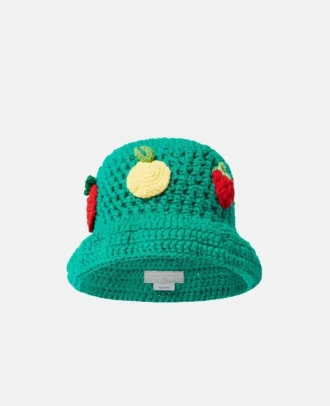 Beerenbestickter Häkel-Bucket-Hat