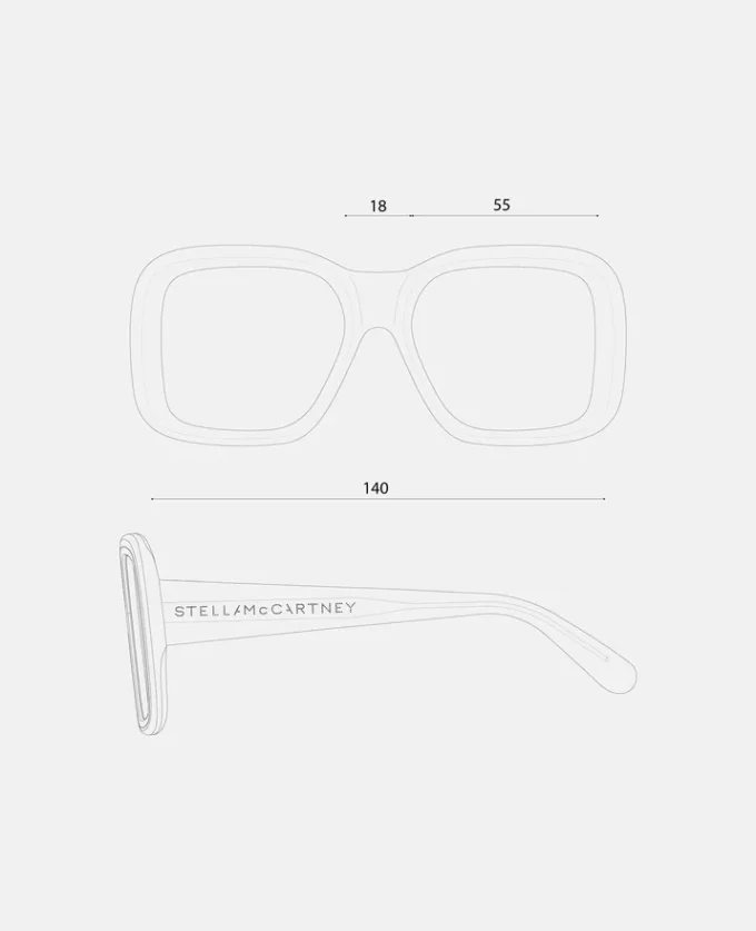 Übergroße quadratische Sonnenbrille