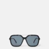 Übergroße quadratische Sonnenbrille mit Metallsteg