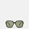 Übergroße quadratische Sonnenbrille mit Metallsteg
