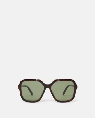Übergroße quadratische Sonnenbrille mit Metallsteg