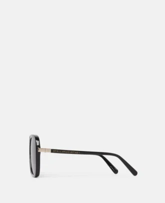 Übergroße quadratische Sonnenbrille mit Metallsteg