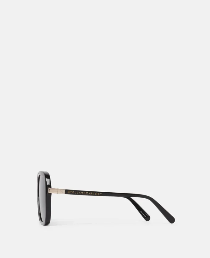 Übergroße quadratische Sonnenbrille mit Metallsteg