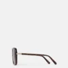 Übergroße quadratische Sonnenbrille mit Metallsteg