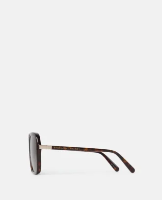 Übergroße quadratische Sonnenbrille mit Metallsteg