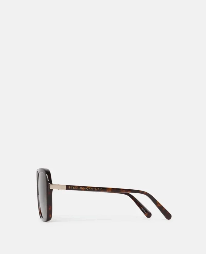 Übergroße quadratische Sonnenbrille mit Metallsteg