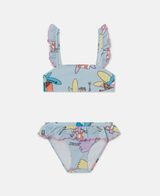Bikini mit Rüschen und Feen-Print