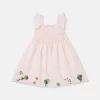 Blumenbesticktes Kleid aus Leinenmischung