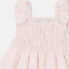Blumenbesticktes Kleid aus Leinenmischung