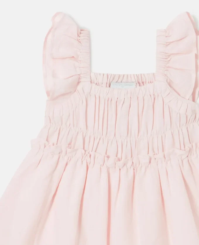 Blumenbesticktes Kleid aus Leinenmischung