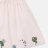 Blumenbesticktes Kleid aus Leinenmischung