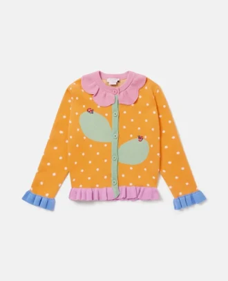 Blumige Häkelstrickjacke