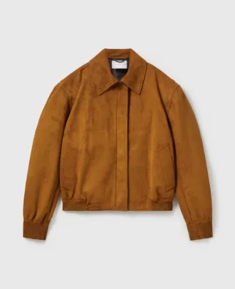 Bomberjacke mit kastenförmigem Kragen