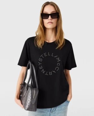 Boyfriend-T-Shirt mit Logo-Stickerei