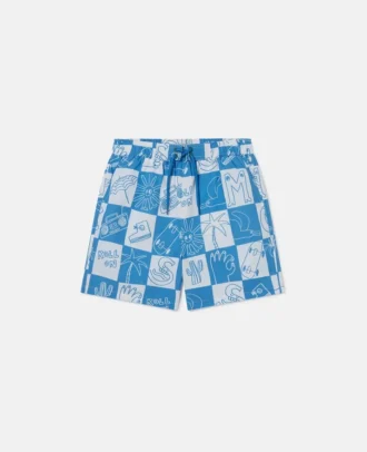 Brand Lettering Check Badeshorts