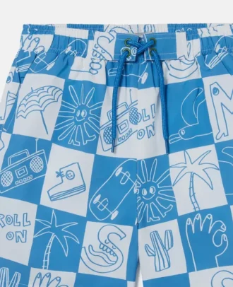 Brand Lettering Check Badeshorts