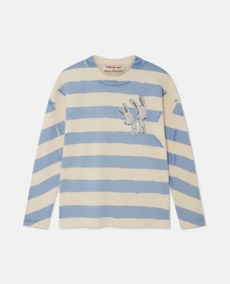 Bretonisches T-Shirt mit Hasenstickerei