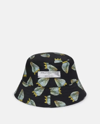 Bucket Hat aus regeneriertem Nylon mit Erdbeer-Print