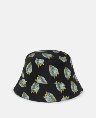Bucket Hat aus regeneriertem Nylon mit Erdbeer-Print