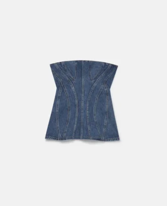 Bustier-Top aus Vintage-Wasch-Denim