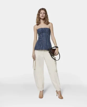 Bustier-Top aus Vintage-Wasch-Denim